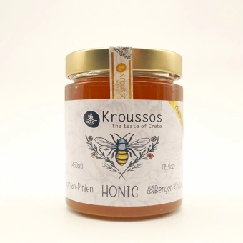 Thymian-Pinien-Honig aus den Bergen Kretas, 450g - Glasgefäß